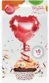 Balon foliowy na patyczku serce czerwony - tantis.pl