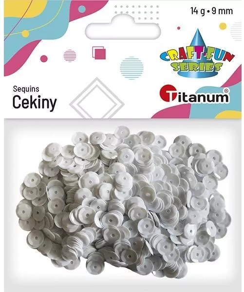 Cekiny okrągłe. Białe 9mm - tantis.pl