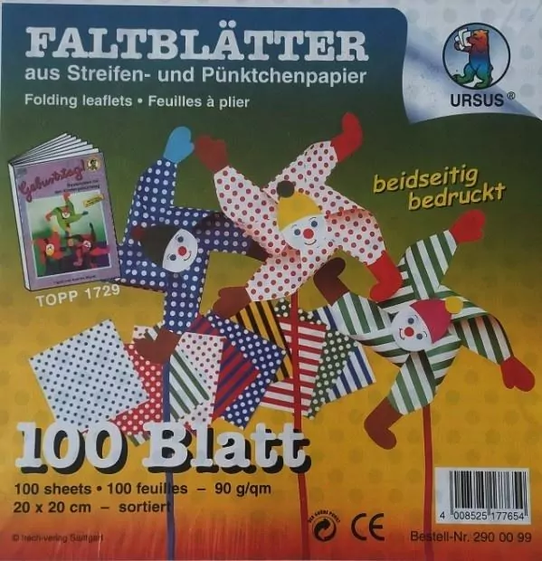 Origami 20x20cm kropki/paski 100 arkuszy - tantis.pl