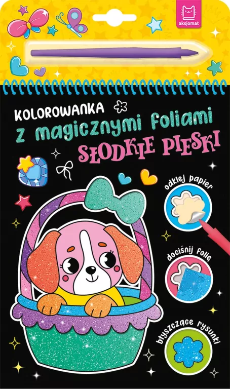 Kolorowanka z magicznymi foliami. Słodkie pieski - tantis.pl