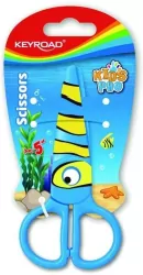 Keyroad. Nożyczki szkolne bezpieczne ryba 12,7cm, mix