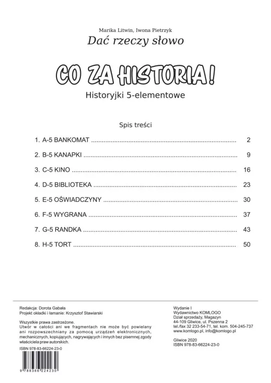 Dać rzeczy słowo. Co za historia! Ćwiczenia 5 elementów - tantis.pl