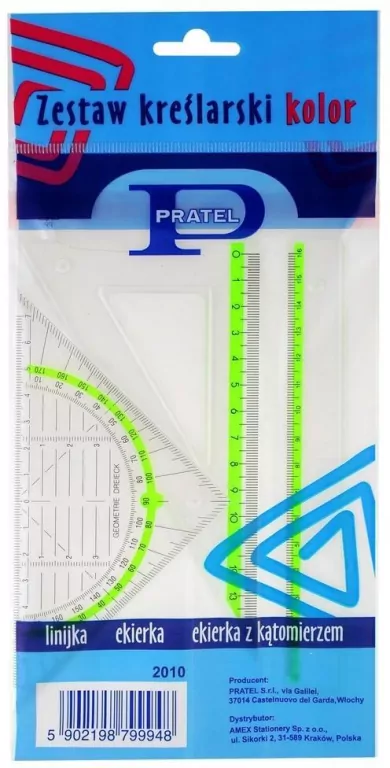 Zestaw kreślarski z linijką 16cm PRATEL - tantis.pl