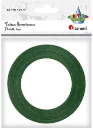Taśma florystyczna 12mm 27m ciemnozielona