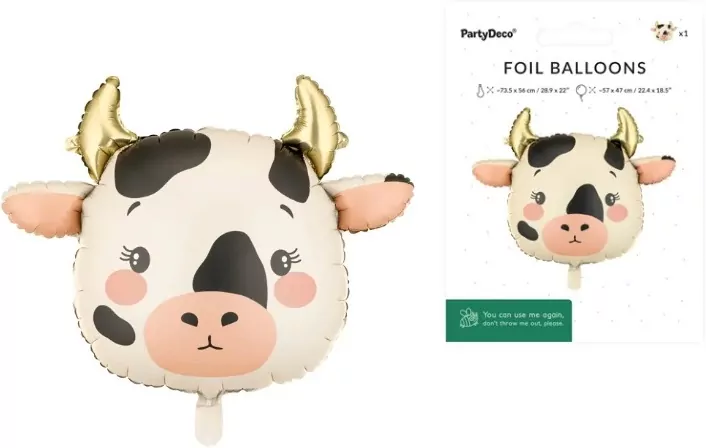 Balon foliowy Krówka 57x47cm - tantis.pl