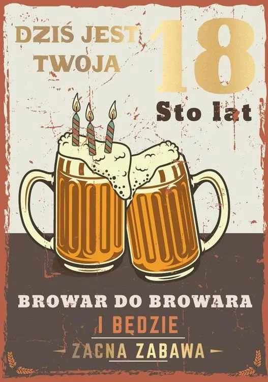 Karnet okolicznościowy B6. Urodziny 18. Kukartka - tantis.pl