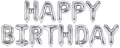 Balon foliowy Happy Birthday 340x35cm srebrny - tantis.pl