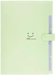 Teczka plastikowa A4 z 5 przegródkami. Zielona