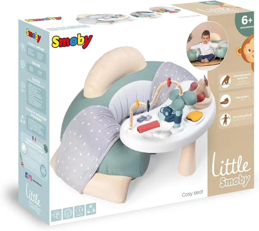Siedzisko interaktywne ze stolikiem 3w1 niebieskie Smoby - tantis.pl