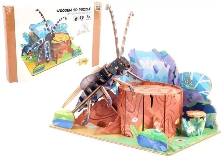 Puzzle 3D drewniane chrząszcz w lesie - tantis.pl