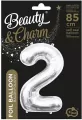 Balon foliowy B&C cyfra 2 srebrna 85cm - tantis.pl