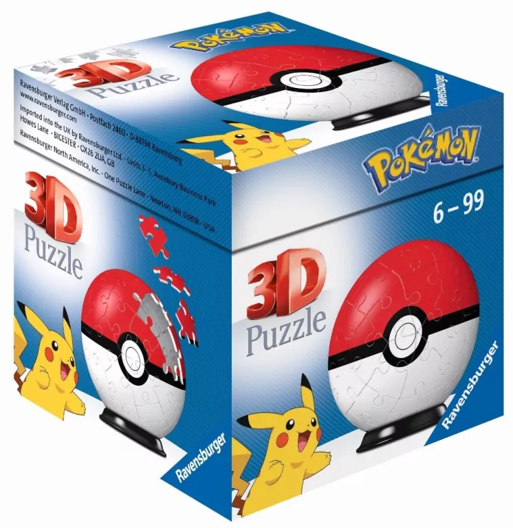 Puzzle 3D 54. Kula Pokemon czerwona - tantis.pl