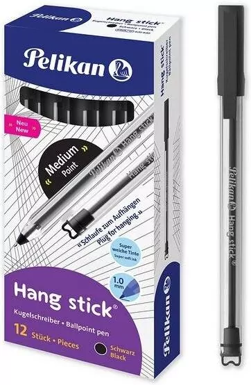Długopis Hang Stick 1mm czarny (12szt) PELIKAN - tantis.pl