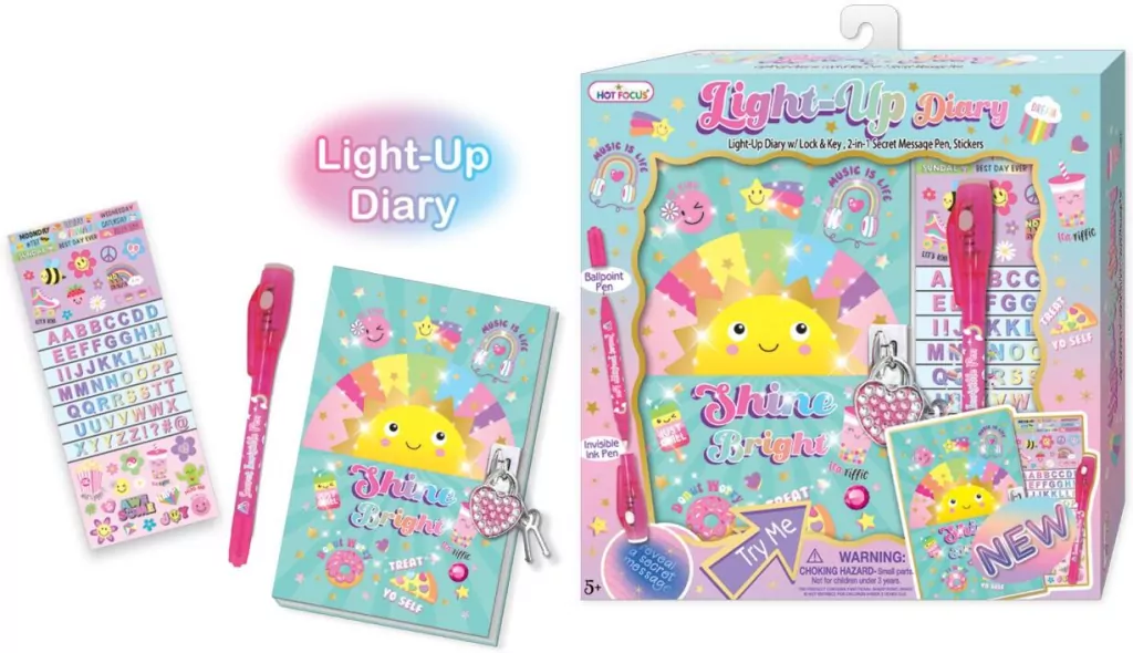 Pamiętnik z podświetlanym długopisem słoneczko - tantis.pl