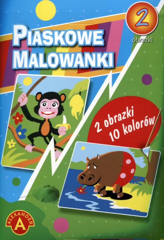 Małpa, hipopotam. Piaskowe malowanki - tantis.pl