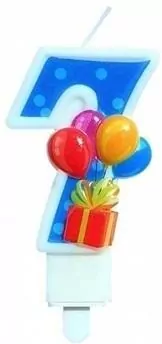 Świeczka urodzinowa "7" z balonikami - tantis.pl