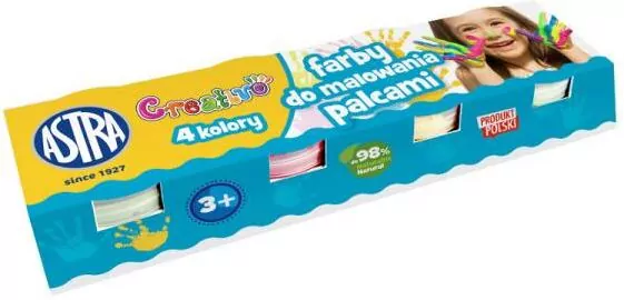 Astra. Farby do malowania palcami Creativo, 4 kolory - tantis.pl