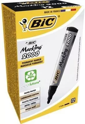 Marker do tkanin Textile 0,9mm czarny (12szt) BIC - tantis.pl