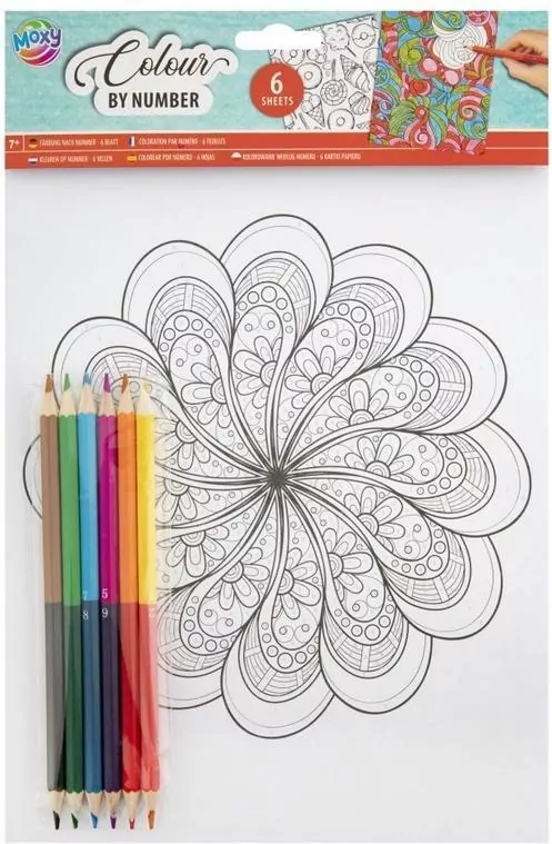 Kolorowanie po numerach + kredki Mandala - tantis.pl