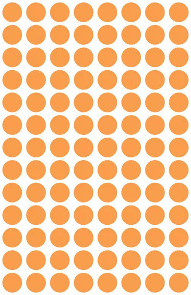 Etykieta samoprzylepna 8 koła pomarańczowe - tantis.pl