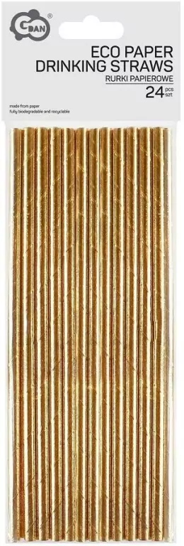 Rurki papierowe różowo złote 6x197mm 24szt - tantis.pl
