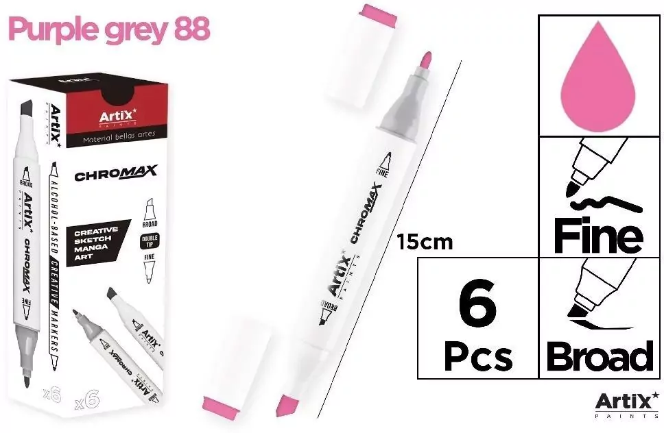 Marker Chromax z 2 końcówk. purple grey 88 - tantis.pl