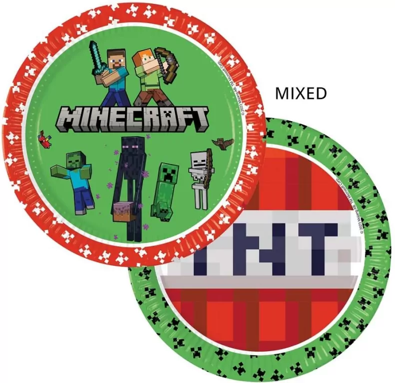 Talerzyki papierowe Minecraft 23cm - tantis.pl