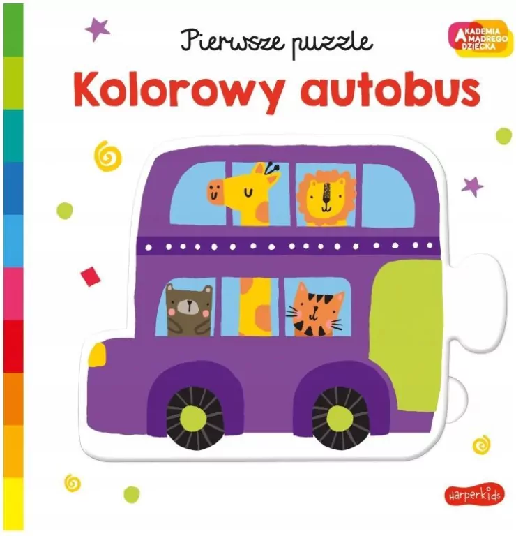 Kolorowy autobus. Pierwsze puzzle. Akademia Mądrego Dziecka - tantis.pl