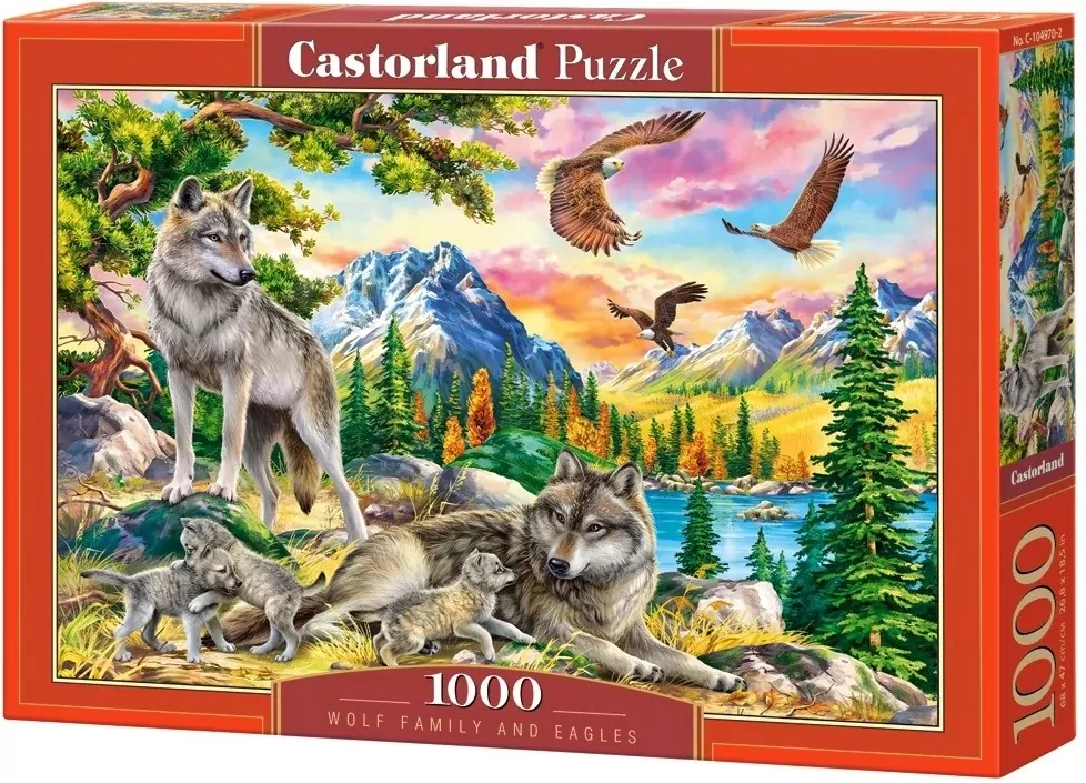 Puzzle 1000. Wolf Family and Eagles - tantis.pl
