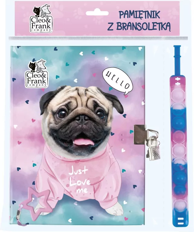 Pamiętnik z kłódką + bransoletka. Cleo i Frank - tantis.pl