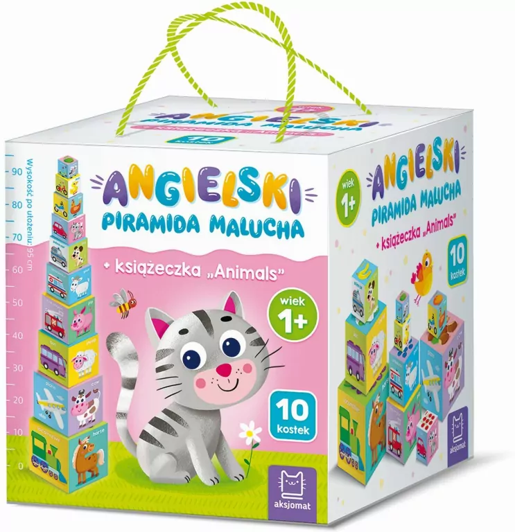 Angielski. Piramida malucha z książeczką Animals - tantis.pl
