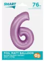 Balon foliowy Smart cyfra 6 lawendowy matowy 76cm - tantis.pl