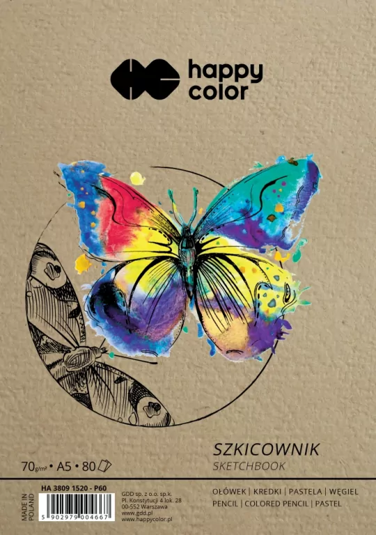 Szkicownik na spirali 135x205mm 80K HAPPY COLOR - tantis.pl