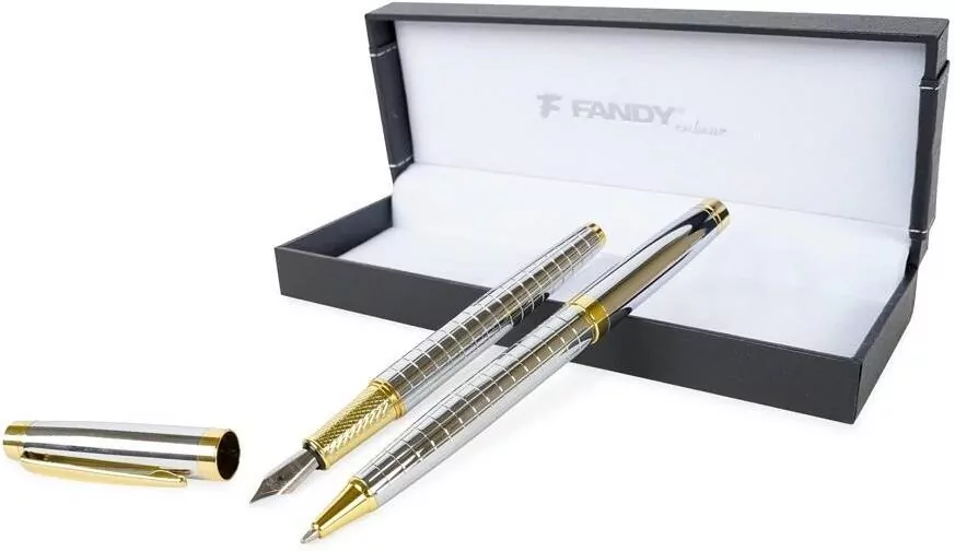 Długopis + pióro wieczne Centarus srebrny - tantis.pl