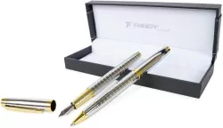 Długopis + pióro wieczne Centarus srebrny