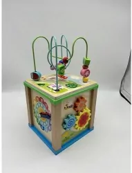 Drewniana kostka aktywizująca 5w1