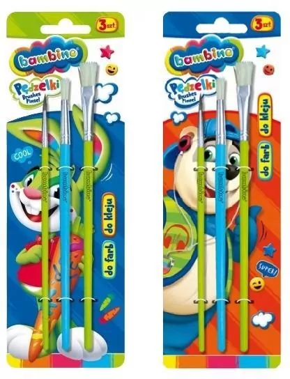 Pędzelki Bambino. Zestaw 3 sztuk - tantis.pl