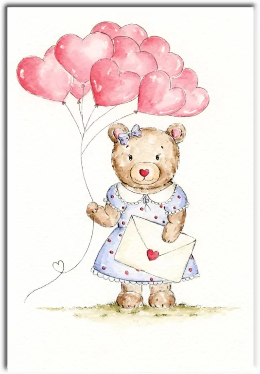 Karnet B6 Misiowa z balonami - tantis.pl