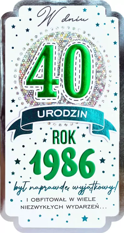 Karnet Urodziny 40 - tantis.pl
