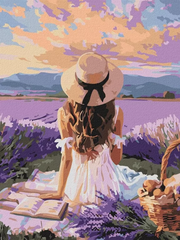 Malowanie po numerach - Wśród lawendy 30x40cm - tantis.pl