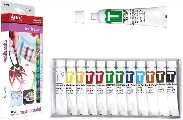 Farba do tekstyliów 12 tubek - tantis.pl