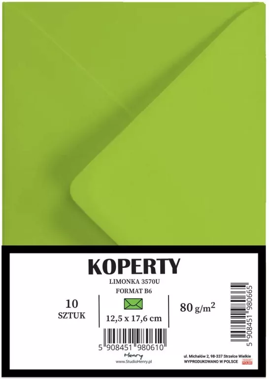 Koperty B6 limonka - tantis.pl