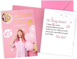 Karnet. Urodziny 16. Dziewczyna