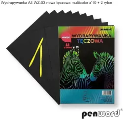 Wydrapywanka tęczowa A4. 10 arkuszy