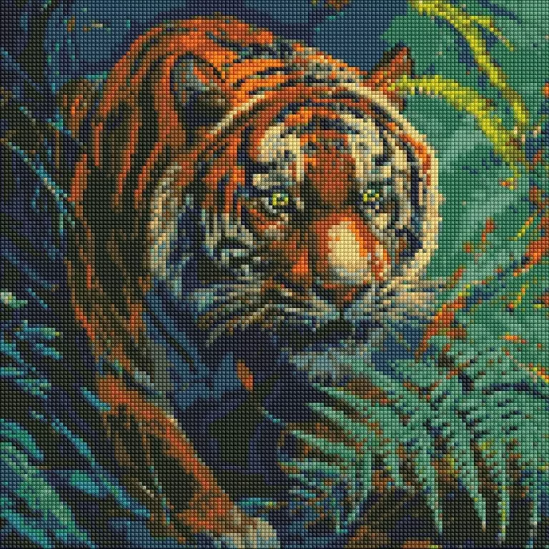 Diamentowa mozaika - Władca dżungl 40x40cm - tantis.pl