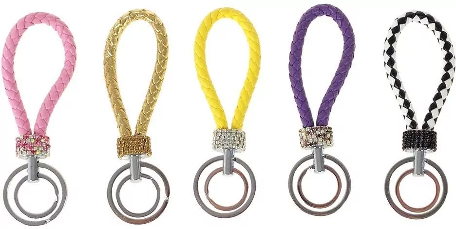 Brelok plecionka z diamencikami 13cm - tantis.pl