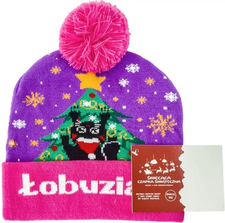 Świecąca czapka świąteczna. Łobuziara - tantis.pl