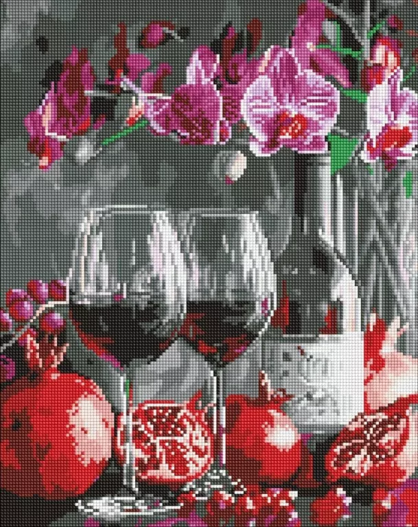 Diamentowa mozaika - Kwitenie orchidei 40x50cm - tantis.pl