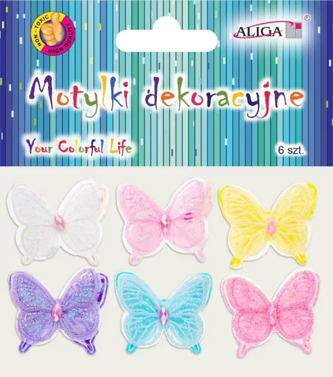 Motylki dekoracyjne 5cm 6szt - tantis.pl