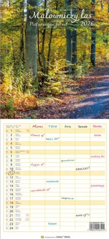 Kalendarz 2026 wieloplanszowy wąski - Malowniczy.. - tantis.pl